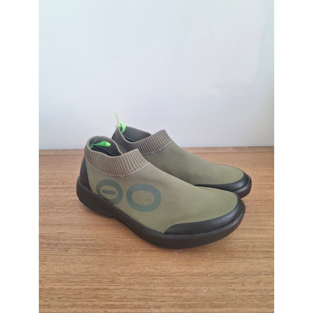 NEW Oofos OOmg eeZee Knit Olive Green Slip-On Recovery Shoes Men's 12